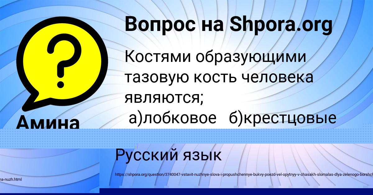 Картинка с текстом вопроса от пользователя Амина Камышева