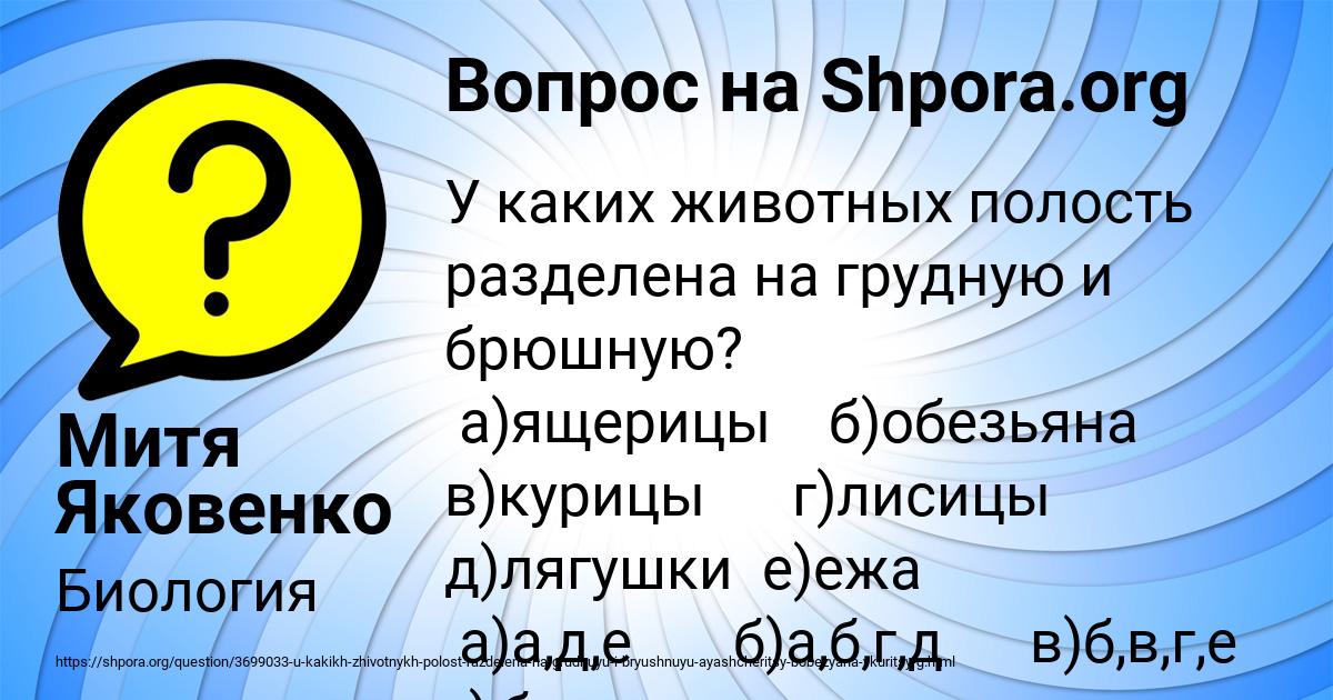 Картинка с текстом вопроса от пользователя Митя Яковенко