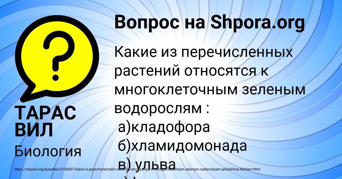 Картинка с текстом вопроса от пользователя ТАРАС ВИЛ