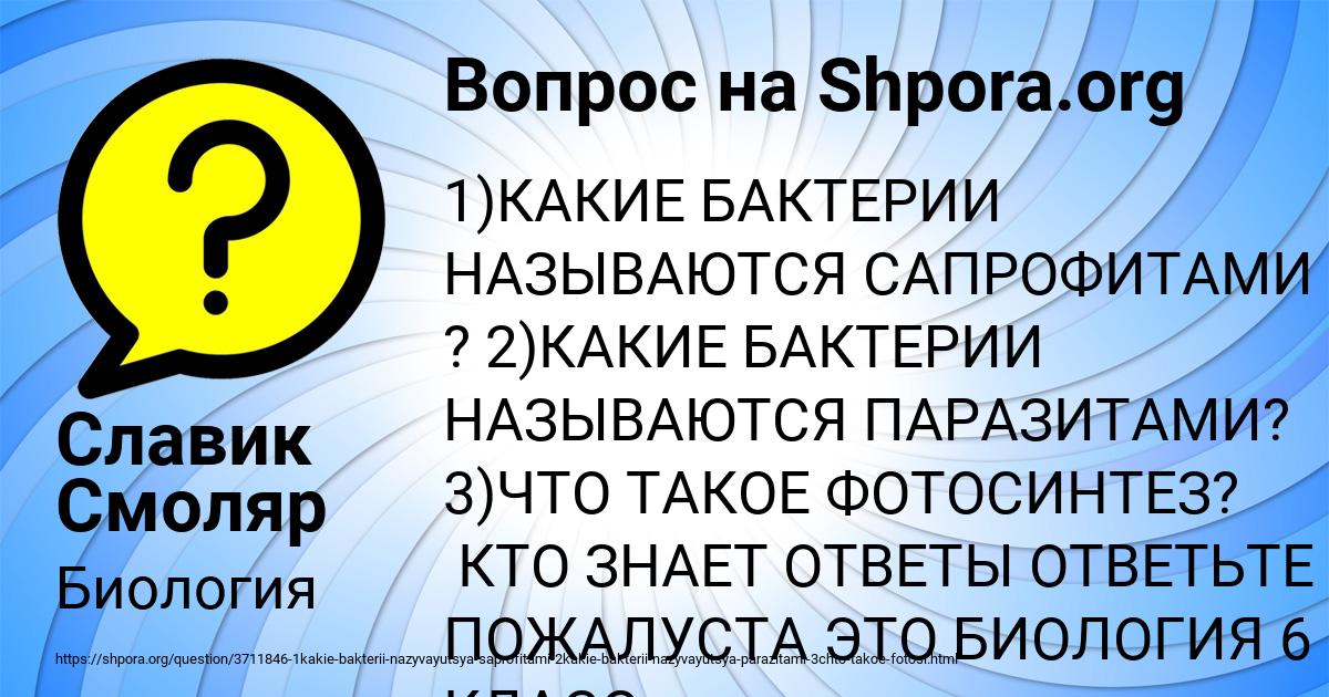 Картинка с текстом вопроса от пользователя Славик Смоляр