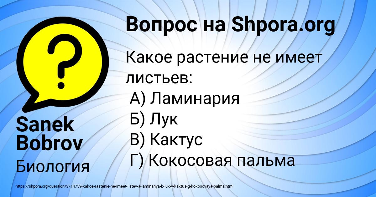 Картинка с текстом вопроса от пользователя Sanek Bobrov