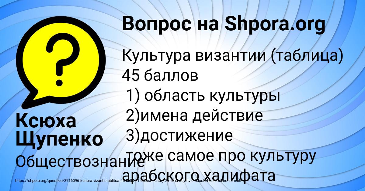 Картинка с текстом вопроса от пользователя Ксюха Щупенко