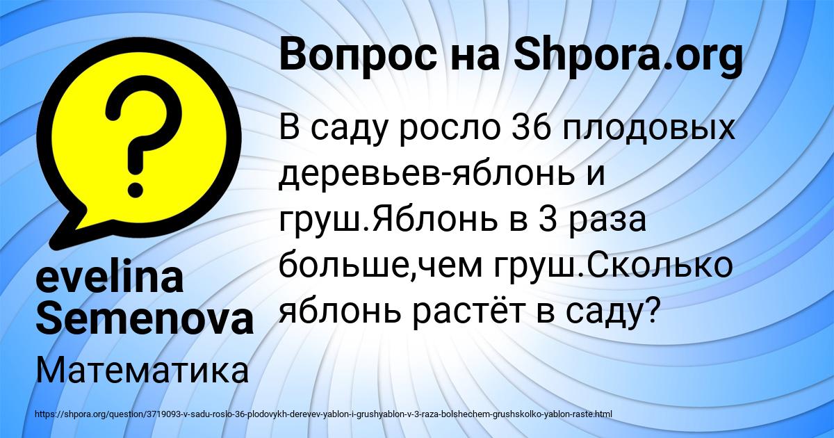 Картинка с текстом вопроса от пользователя evelina Semenova