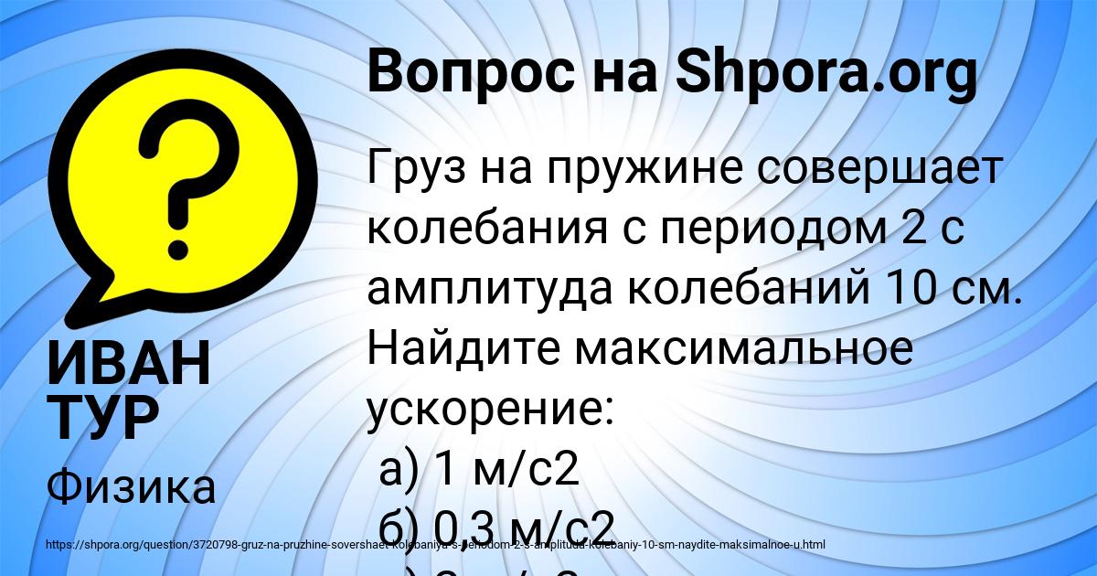 Картинка с текстом вопроса от пользователя ИВАН ТУР