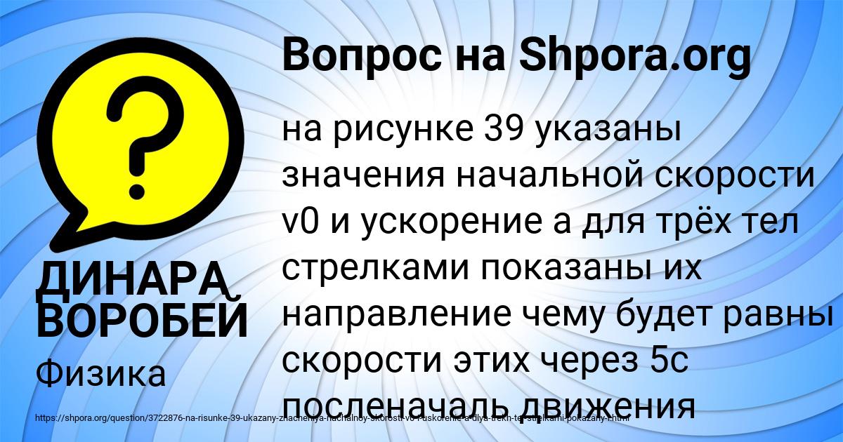 Картинка с текстом вопроса от пользователя ДИНАРА ВОРОБЕЙ