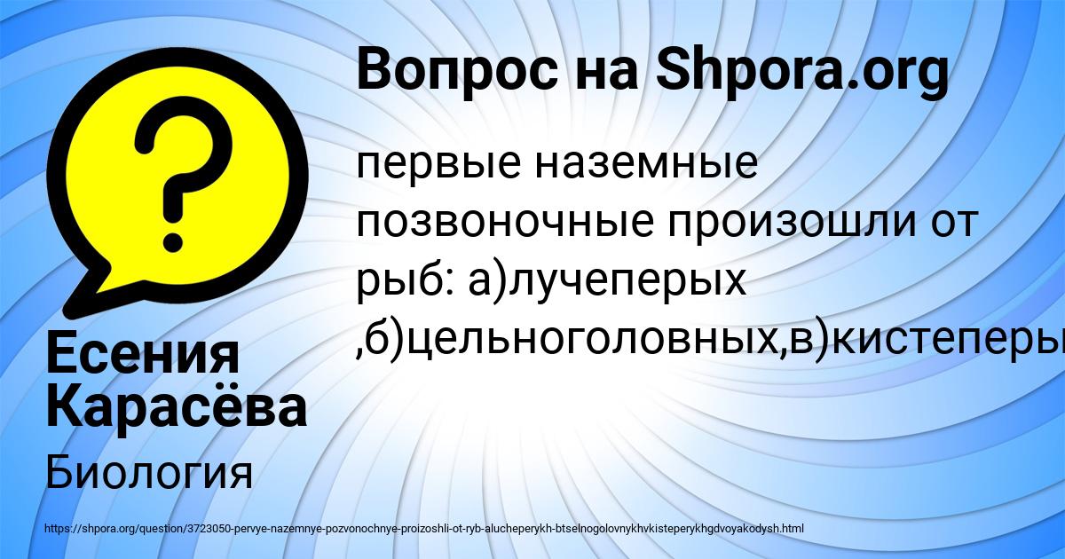 Картинка с текстом вопроса от пользователя Есения Карасёва