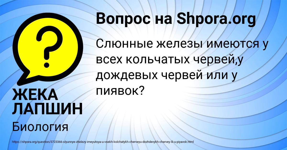 Картинка с текстом вопроса от пользователя ЖЕКА ЛАПШИН
