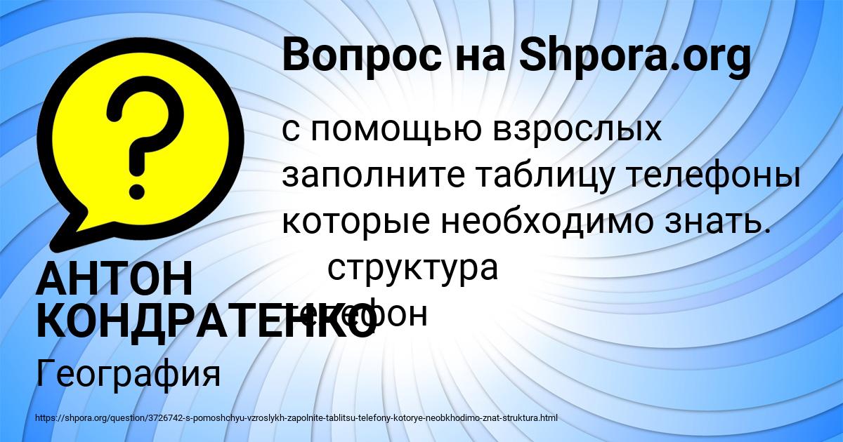 Картинка с текстом вопроса от пользователя АНТОН КОНДРАТЕНКО