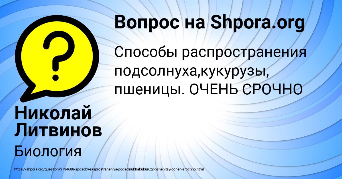 Картинка с текстом вопроса от пользователя Николай Литвинов