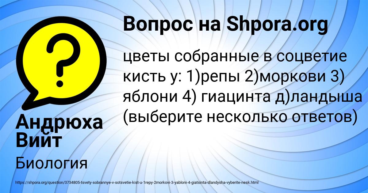 Картинка с текстом вопроса от пользователя Андрюха Вийт