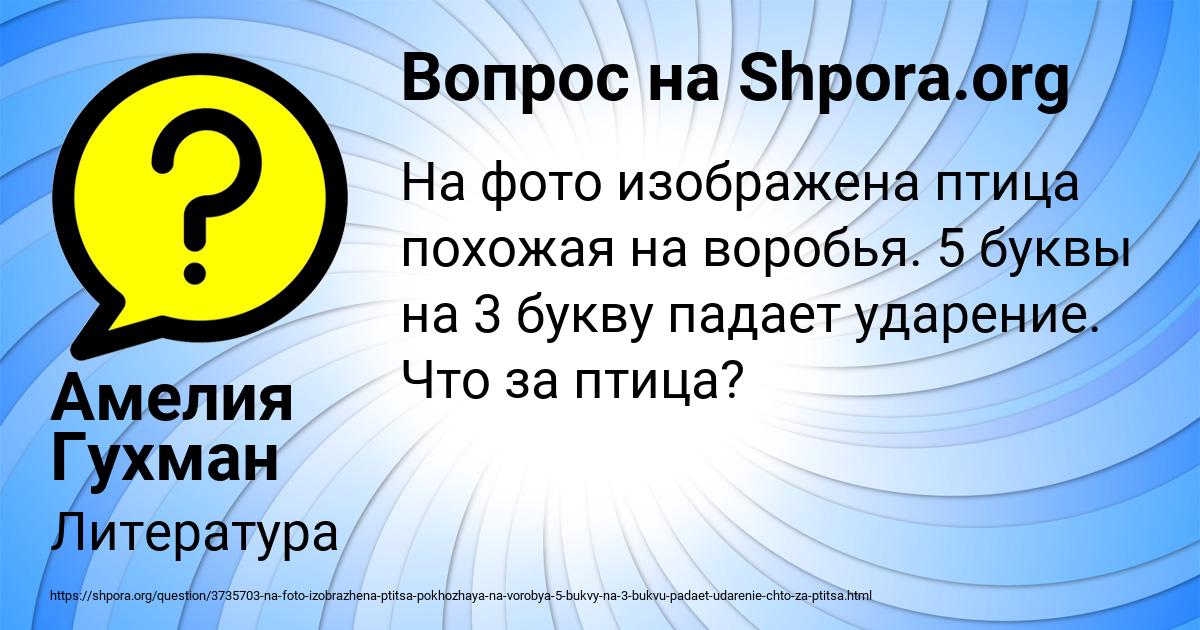 Картинка с текстом вопроса от пользователя Амелия Гухман