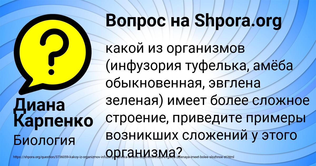 Картинка с текстом вопроса от пользователя Диана Карпенко