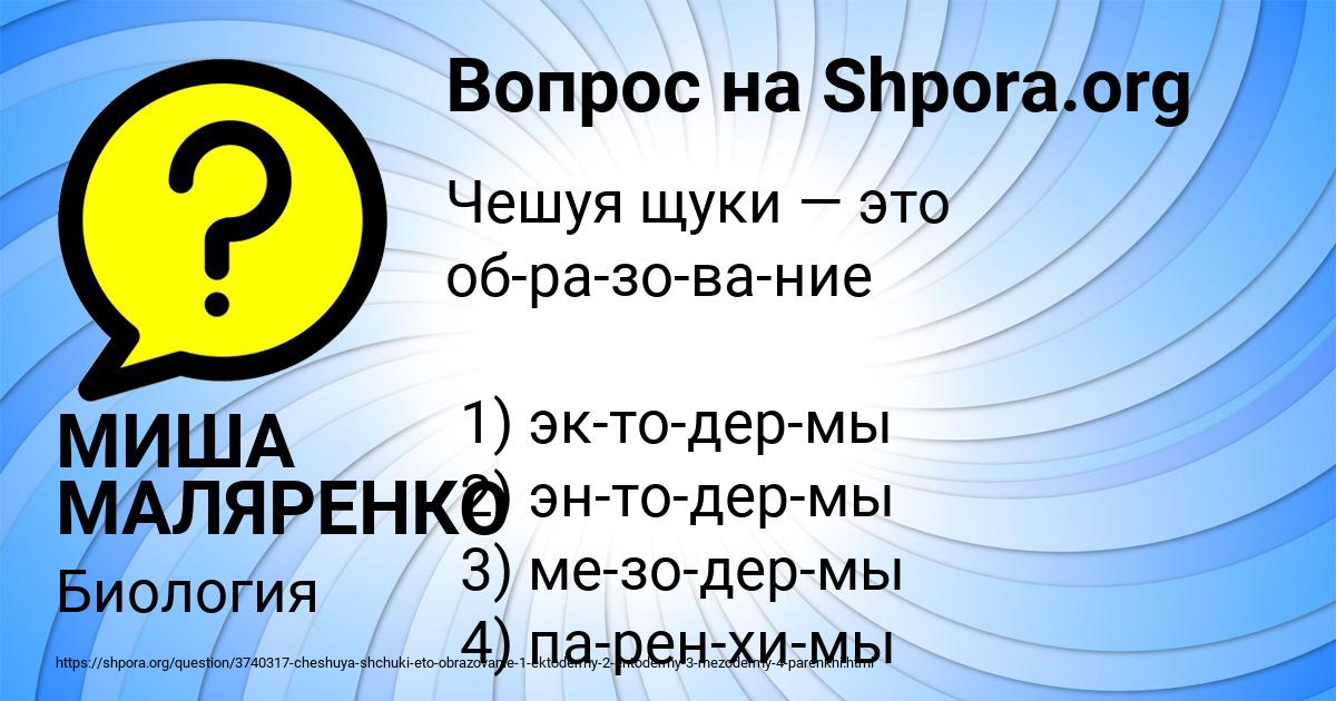 Картинка с текстом вопроса от пользователя МИША МАЛЯРЕНКО