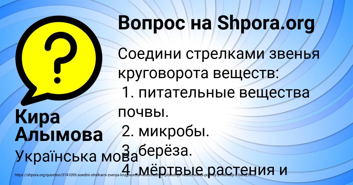 Картинка с текстом вопроса от пользователя Кира Алымова