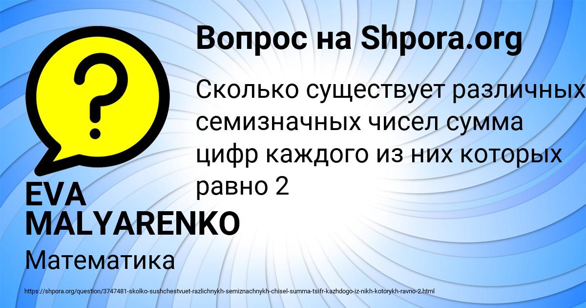 Картинка с текстом вопроса от пользователя EVA MALYARENKO