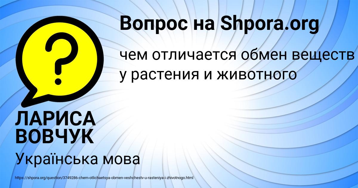 Картинка с текстом вопроса от пользователя ЛАРИСА ВОВЧУК