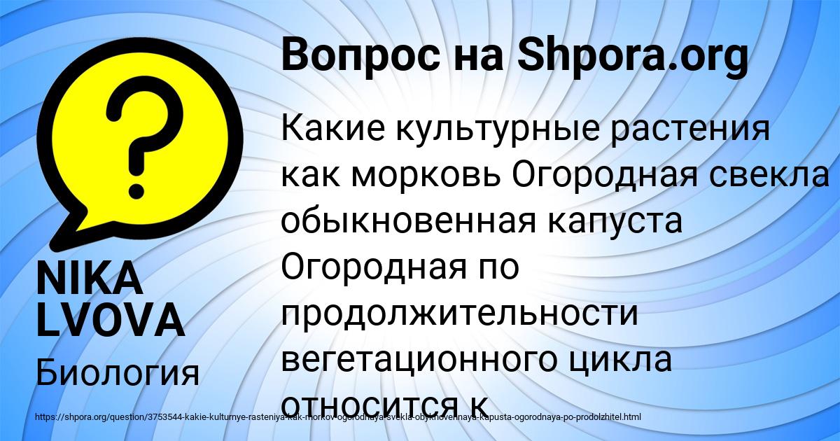 Картинка с текстом вопроса от пользователя NIKA LVOVA