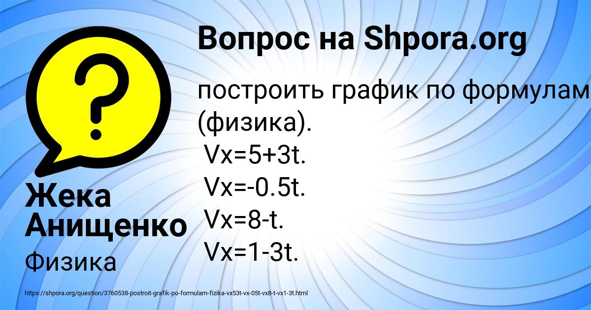 Картинка с текстом вопроса от пользователя Жека Анищенко