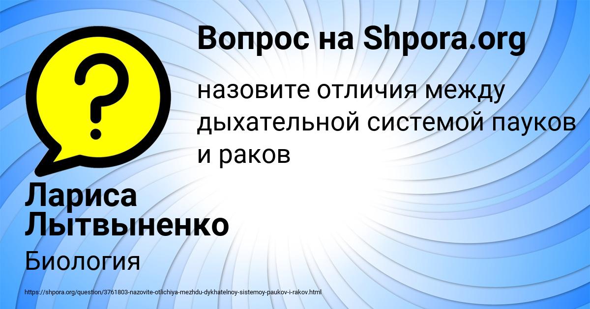 Картинка с текстом вопроса от пользователя Лариса Лытвыненко