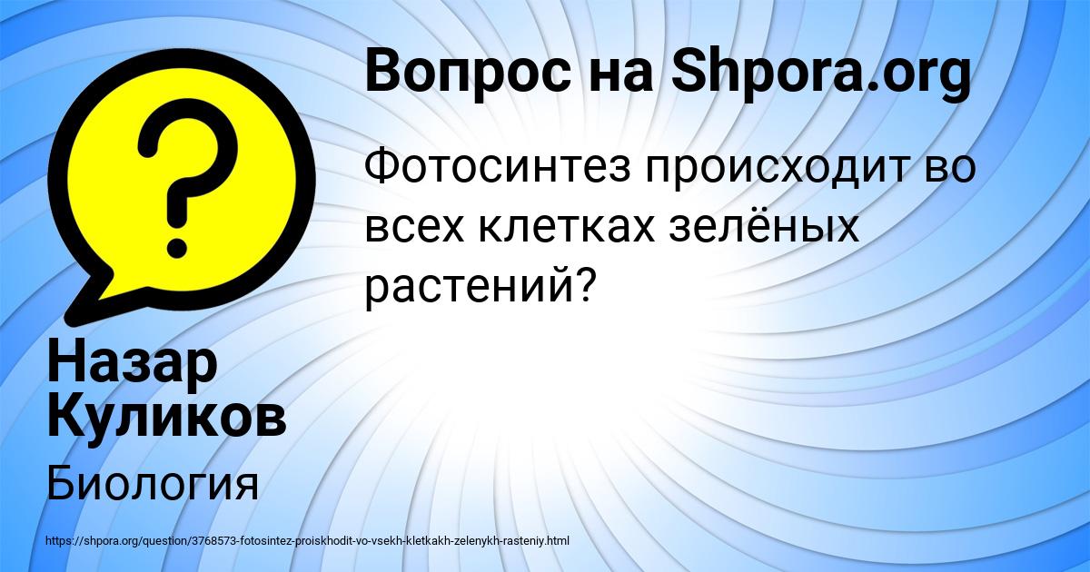 Картинка с текстом вопроса от пользователя Назар Куликов