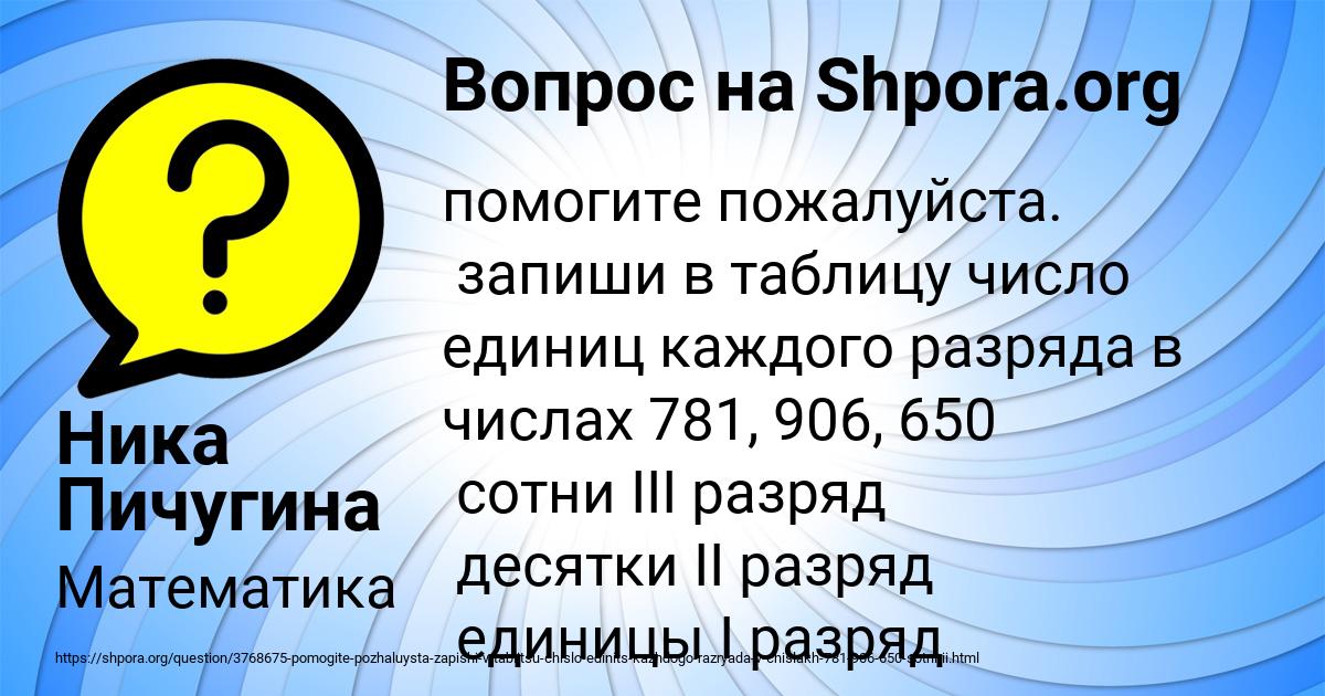 Картинка с текстом вопроса от пользователя Ника Пичугина