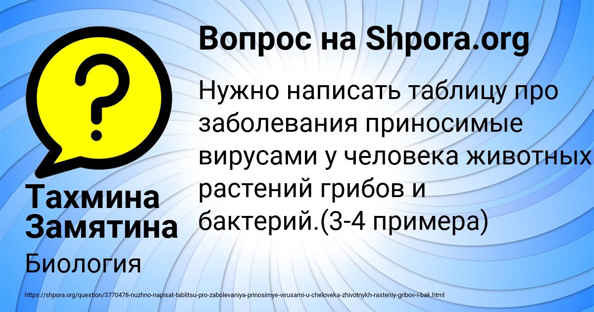 Картинка с текстом вопроса от пользователя Тахмина Замятина