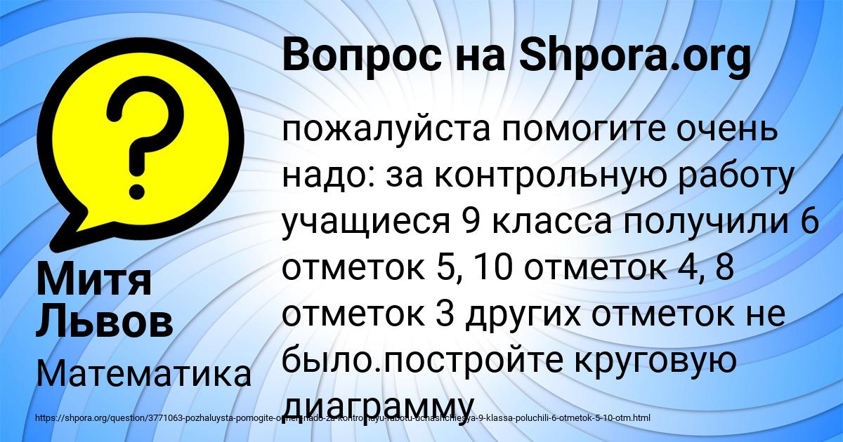 Картинка с текстом вопроса от пользователя Митя Львов