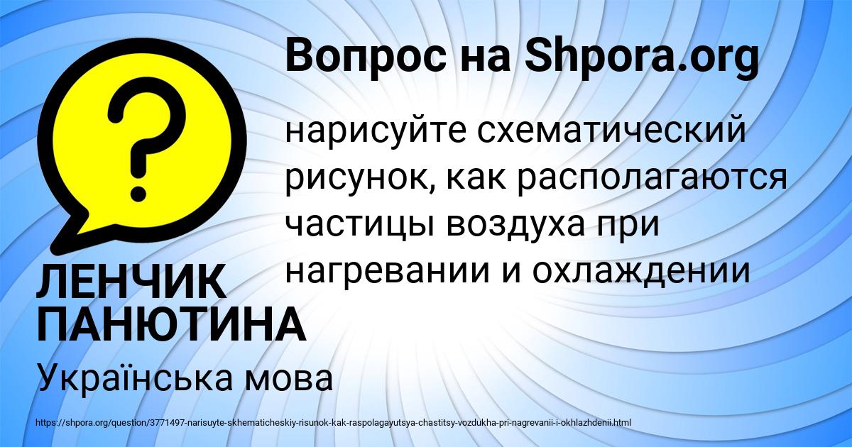 Картинка с текстом вопроса от пользователя ЛЕНЧИК ПАНЮТИНА