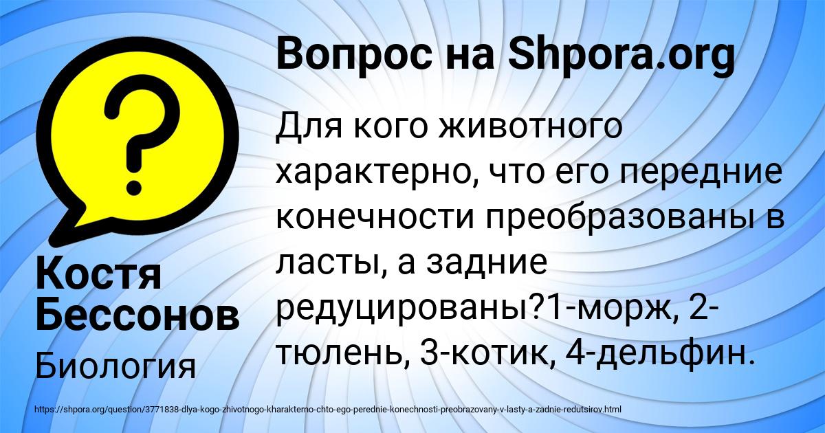 Картинка с текстом вопроса от пользователя Костя Бессонов