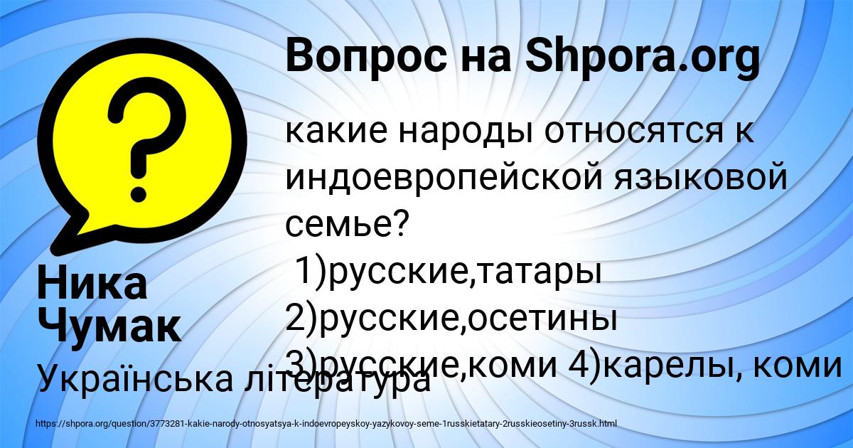 Картинка с текстом вопроса от пользователя Ника Чумак