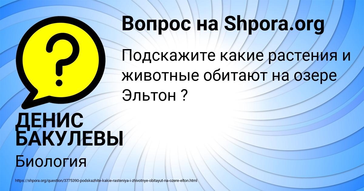 Картинка с текстом вопроса от пользователя ДЕНИС БАКУЛЕВЫ