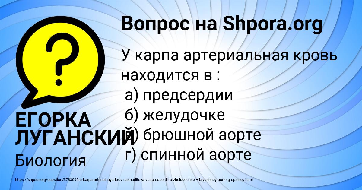Картинка с текстом вопроса от пользователя ЕГОРКА ЛУГАНСКИЙ