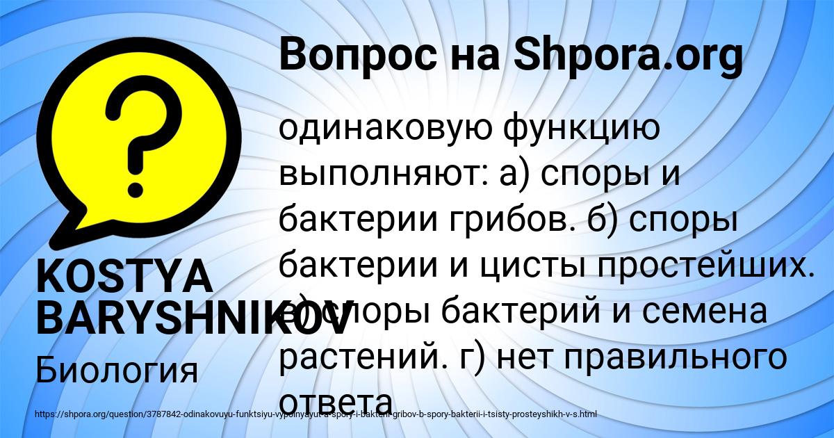 Картинка с текстом вопроса от пользователя KOSTYA BARYSHNIKOV