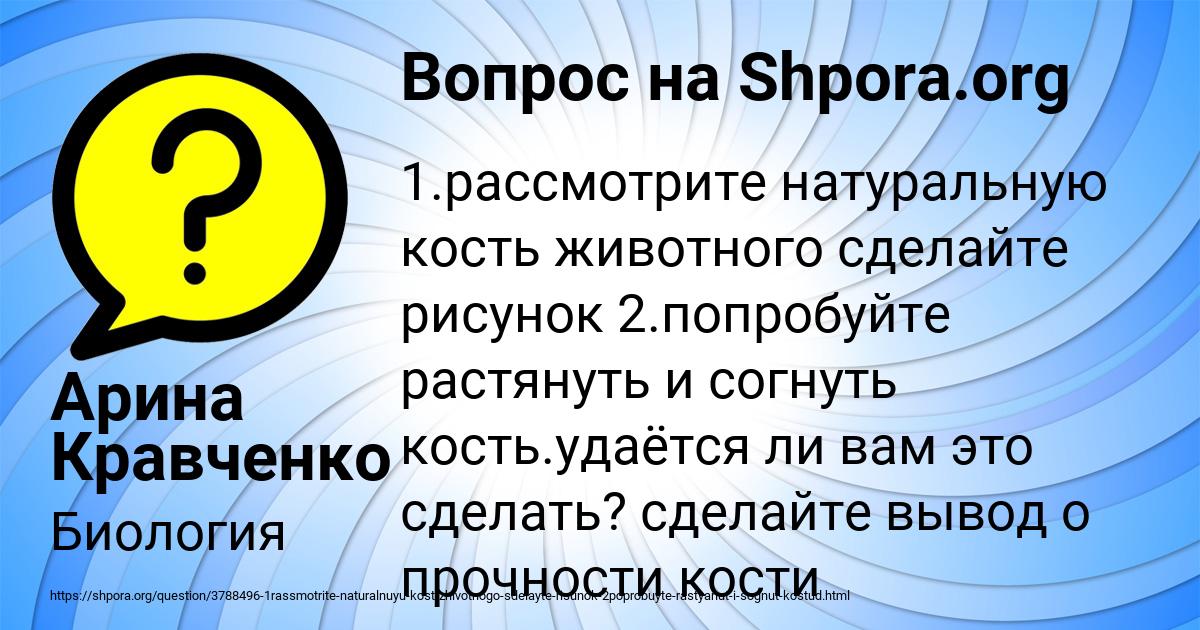 Картинка с текстом вопроса от пользователя Арина Кравченко