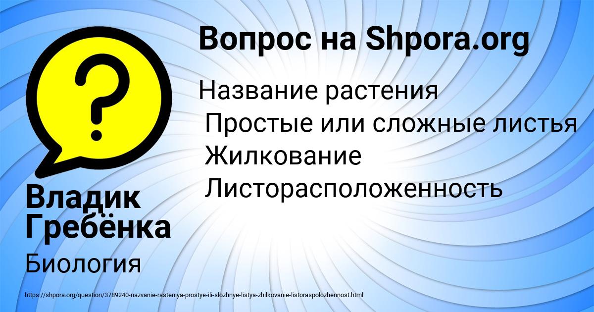 Картинка с текстом вопроса от пользователя Владик Гребёнка