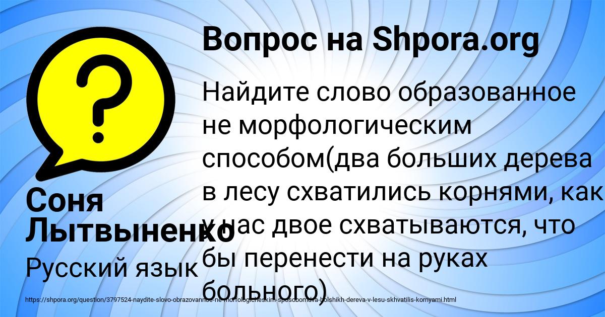 Картинка с текстом вопроса от пользователя Соня Лытвыненко
