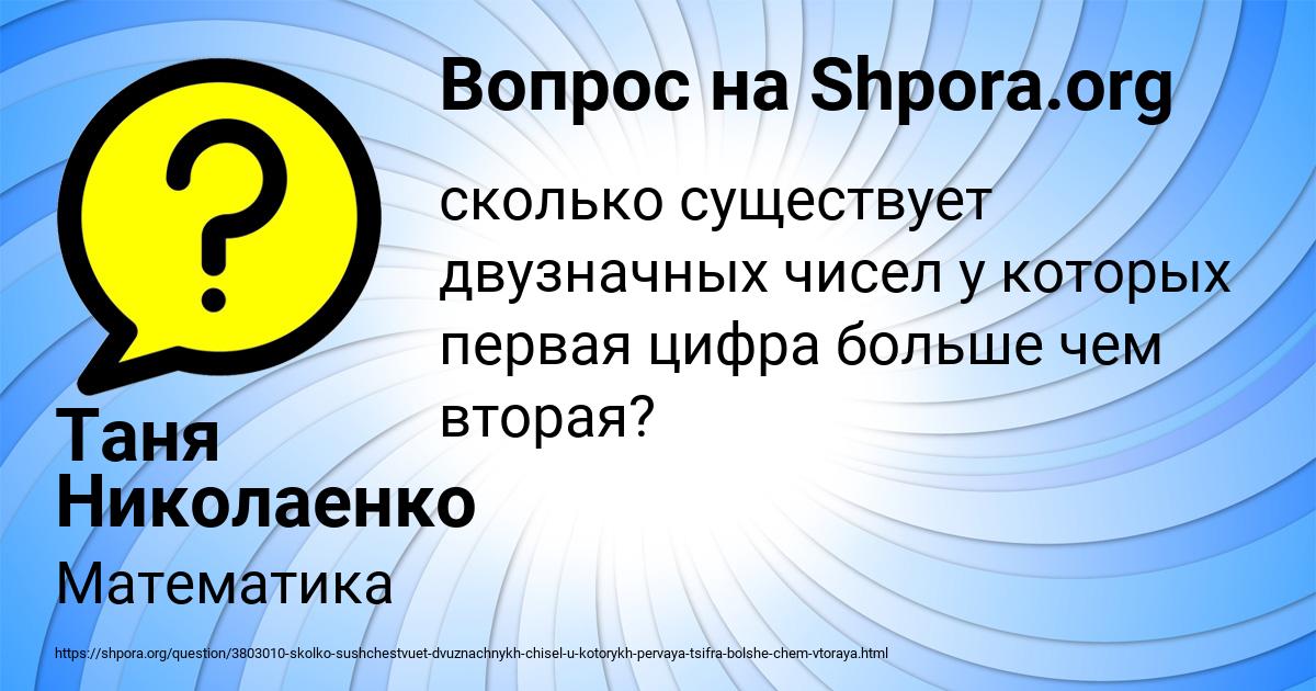 Картинка с текстом вопроса от пользователя Таня Николаенко