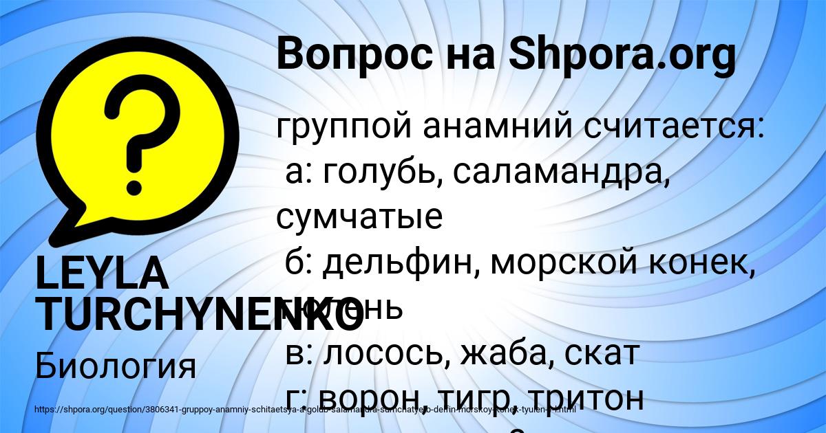 Картинка с текстом вопроса от пользователя LEYLA TURCHYNENKO