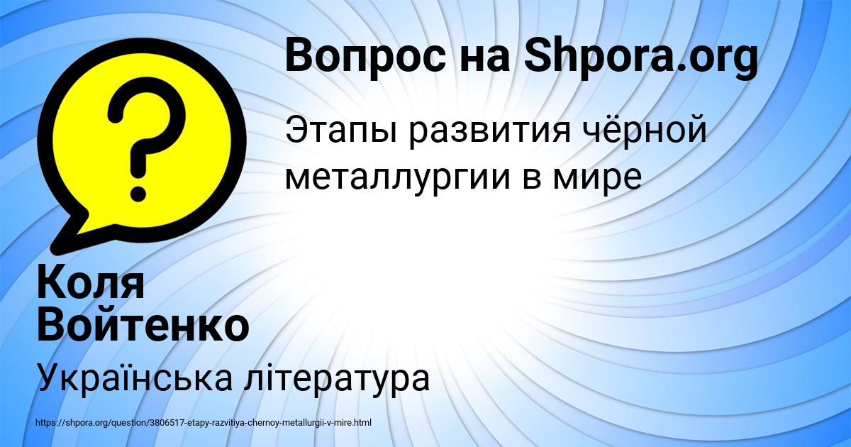 Картинка с текстом вопроса от пользователя Коля Войтенко
