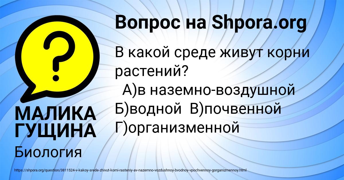 Картинка с текстом вопроса от пользователя МАЛИКА ГУЩИНА
