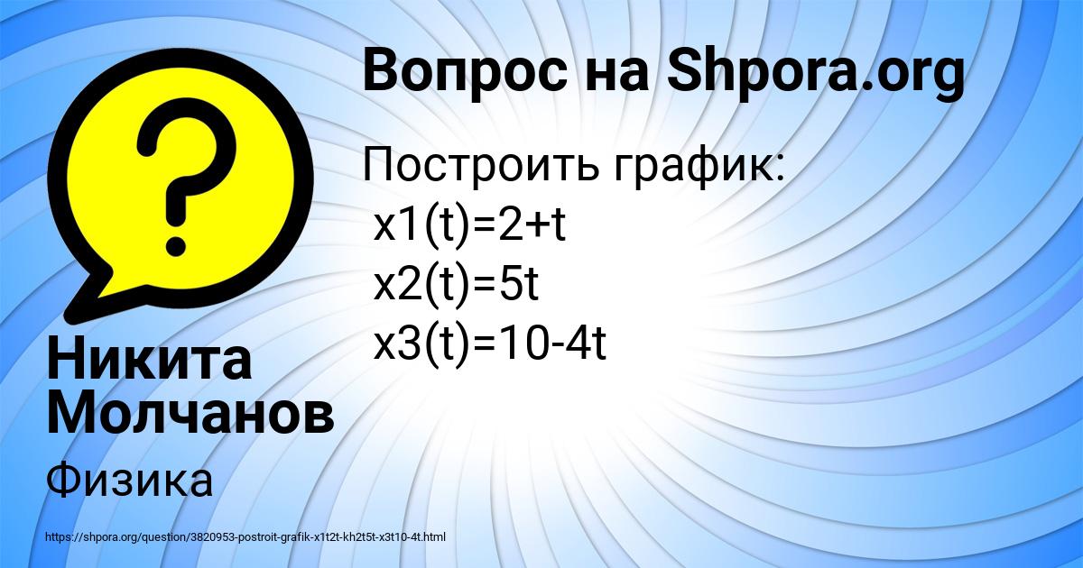 Картинка с текстом вопроса от пользователя Никита Молчанов
