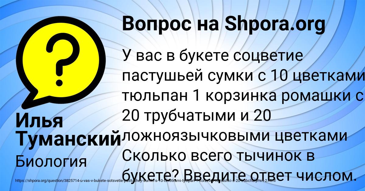 Картинка с текстом вопроса от пользователя Илья Туманский