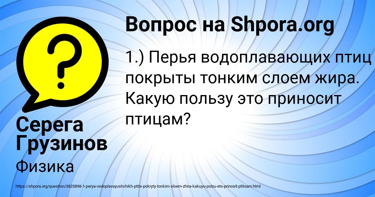 Картинка с текстом вопроса от пользователя Серега Грузинов