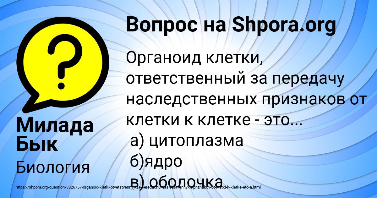 Картинка с текстом вопроса от пользователя Милада Бык