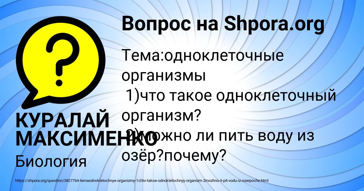Картинка с текстом вопроса от пользователя КУРАЛАЙ МАКСИМЕНКО