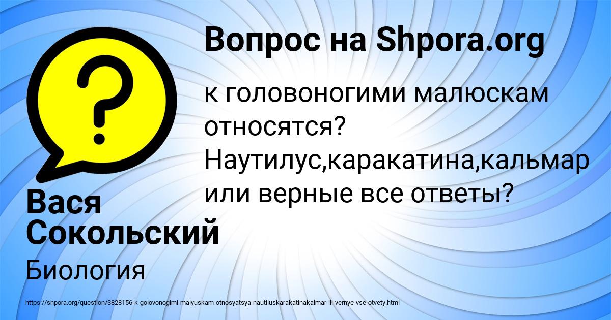 Картинка с текстом вопроса от пользователя Вася Сокольский