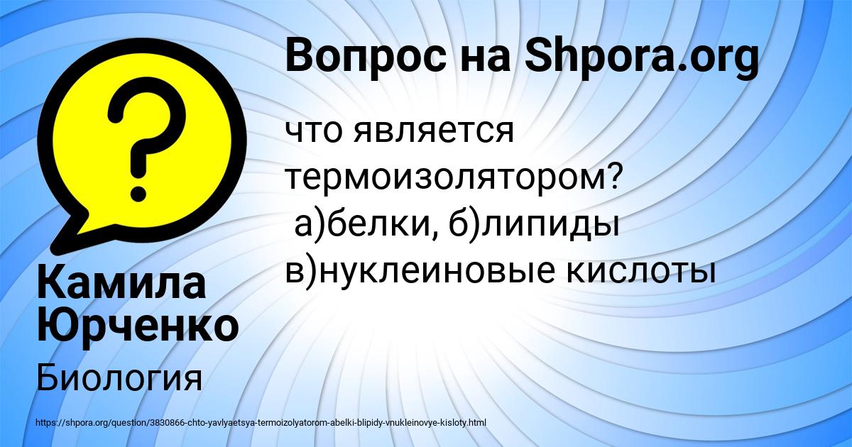 Картинка с текстом вопроса от пользователя Камила Юрченко