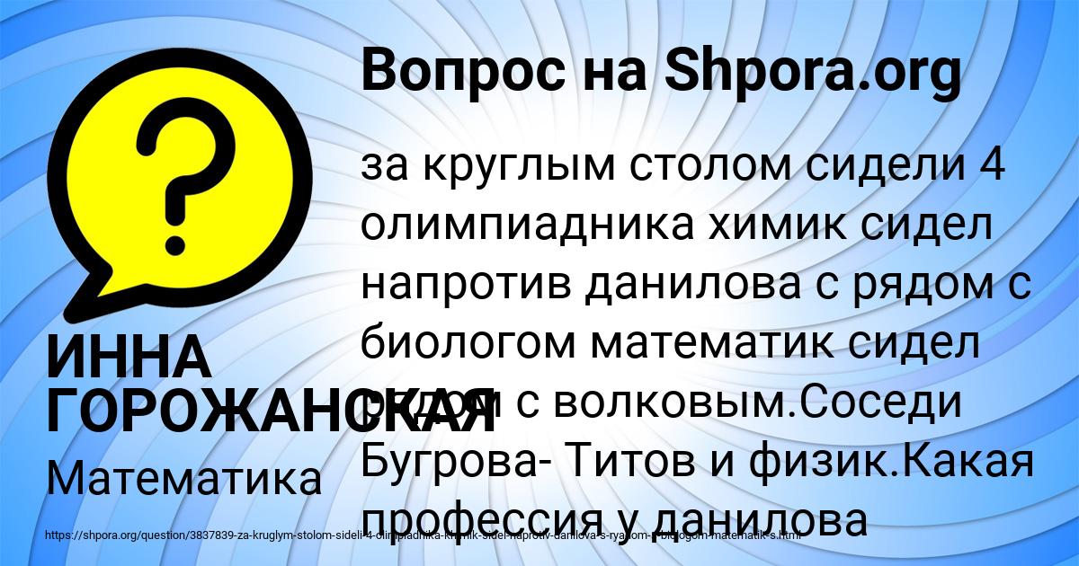 Картинка с текстом вопроса от пользователя ИННА ГОРОЖАНСКАЯ