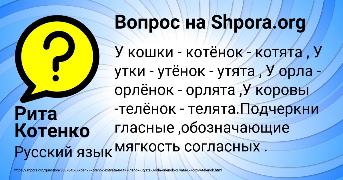Картинка с текстом вопроса от пользователя Рита Котенко