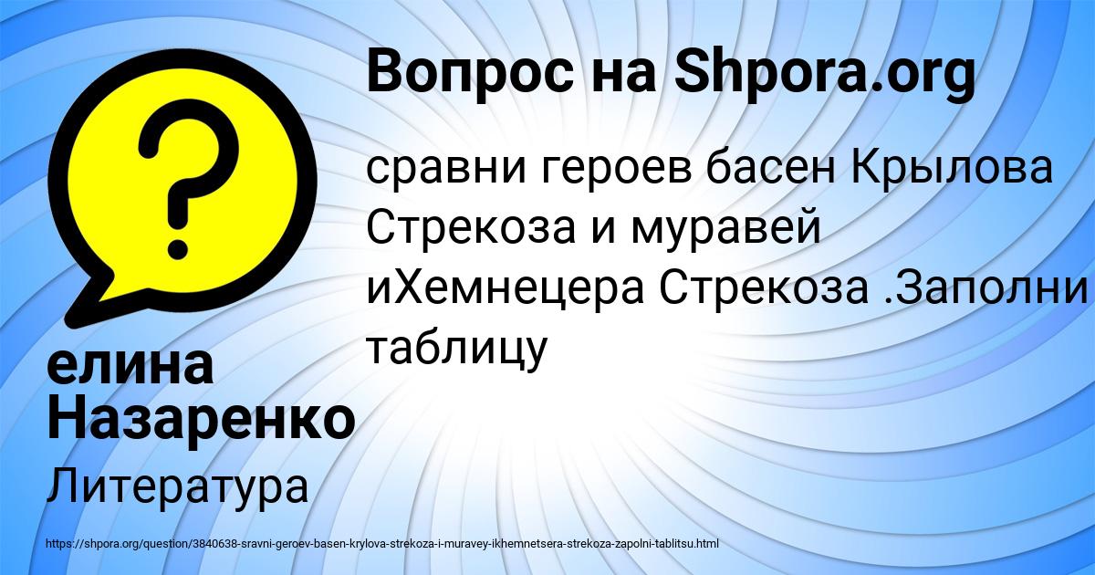 Картинка с текстом вопроса от пользователя елина Назаренко